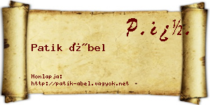Patik Ábel névjegykártya